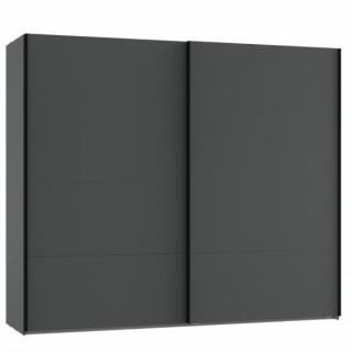 Armoire portes coulissantes RONNA graphite poignées noires largeur 225 cm