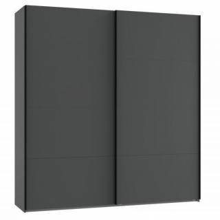 Armoire portes coulissantes RONNA graphite poignées noires largeur 135 cm