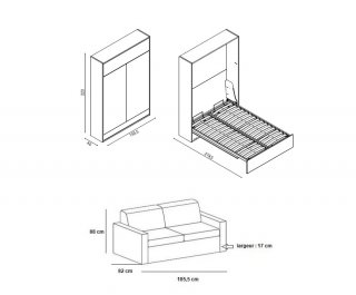 Armoire lit escamotable à ouverture électrique ELEKTRA SOFA 140*200 cm