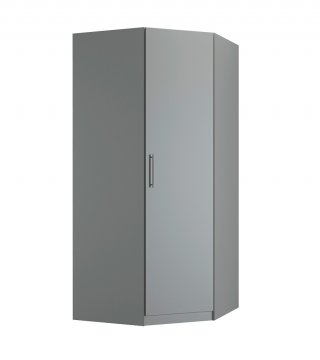 Composition armoire lit escamotable SMART-V2 gris mat Couchage 160 x 200 cm armoire 2 portes + angle