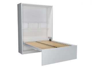 Armoire lit FIDJI Couchage 160 x 200 cm profondeur 50 cm mélaminé blanc mat