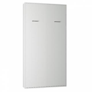 Armoire lit escamotable SMART-V2 blanc mat couchage 90 x 200 cm.