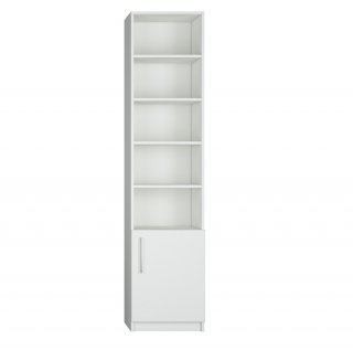 Composition armoire lit horizontale STRADA-V2 blanc mat façade armoire-lit blanc brillant avec 2 colonnes 140*200 cm