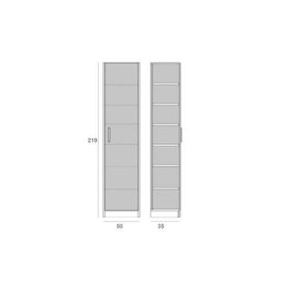 Composition armoire lit horizontale STRADA-V2 blanc mat façade armoire-lit blanc brillant avec 2 colonnes 140*200 cm