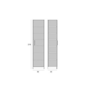 Composition armoire lit horizontale STRADA-V2 blanc mat Couchage 90cm avec surmeuble et 2 colonnes rangements 