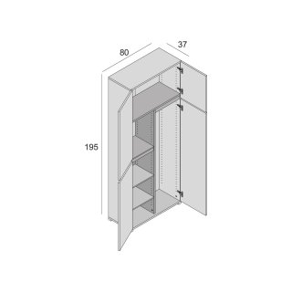 Armoire multifonctionnel   LOKO blanc 4 portes 4 étagères 