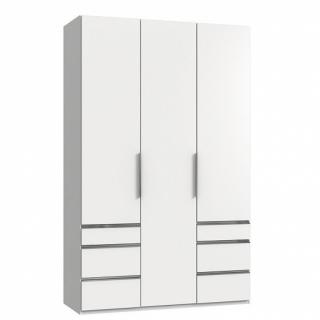 Armoire de rangement LISBETH 3 portes 6 tiroirs blanc 150 x 236 cm hauteur