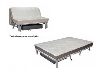 Banquette BZ CORNELIA convertible 140*200 cm matelas STARCONFORT 15 cm