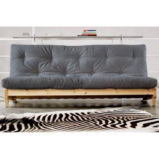 Banquette convertible FRESH pin coloris gris couchage 140*200 cm.