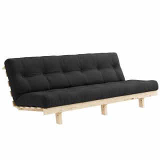 Banquette convertible futon LEAN bois de pin coloris gris foncé 130x200 cm