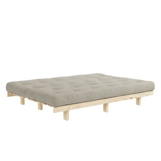 Banquette convertible futon LEAN pin coloris lin couchage 130*190 cm.