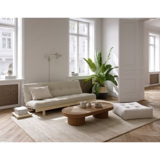 Banquette convertible futon LEAN pin coloris naturel couchage 130*190 cm.