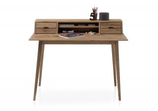 Bureau TUCSON style scandinave chêne noueux massif  4 tiroirs