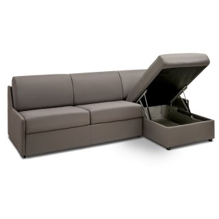 Canapé d'angle convertible GAIN DE PLACE gris silver express couchage 140 cm