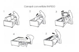 Canapé d'angle Méridienne gauche express ALBINA 160 cm déhoussable matelas 14 cm Encombrement ouvert : 206 cm