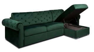 Canapé d'angle réversible CHESTERFIELD convertible EXPRESS 160 cm matelas 16 cm