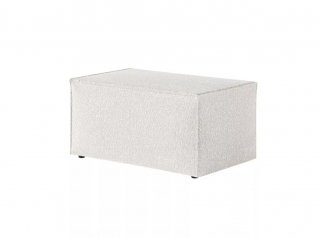 Canapé d'angle réversible MIA convertible 140x225 bouclette blanc avec pouf