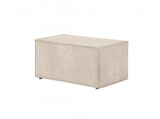 Canapé d'angle réversible MIA convertible avec pouf velours côtelé beige