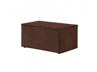 Canapé d'angle réversible MIA convertible avec pouf velours côtelé marron