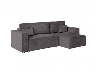 Canapé d'angle réversible MIA convertible 140x225 velours côtelé gris