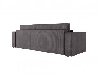 Canapé d'angle réversible MIA convertible 140x225 velours côtelé gris