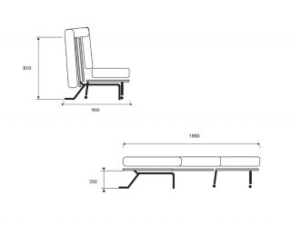 Canapé BZ convertible FLO noir 140*200cm matelas confort BULTEX