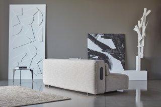 INNOVATION LIVING  Canapé convertible design YONATA tissu Phobos Latte