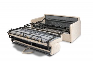 Canapé convertible PARADISO EXPRESS 140cm matelas 14cm velours côtelé beige