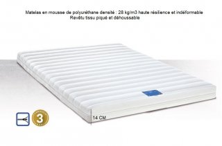 Canapé Convertible express AGATA 120 cm déhoussable matelas 14 cm Encombrement ouvert : 206 cm 