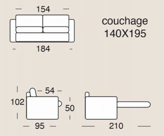 Canapé convertible express BINGO SUBITO couchage 140 cm matelas 20 cm 