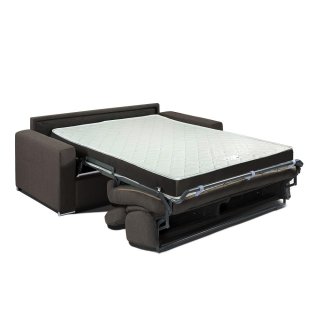 Canapé convertible EXPRESS SIDNEY sommier lattes 140cm matelas 16cm tissu gris anthracite