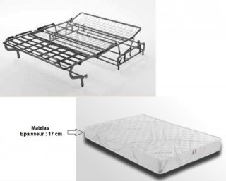 Canapé convertible 2/3 places DELICE ouverture EXPRESS 120*195 cm matelas 17cm