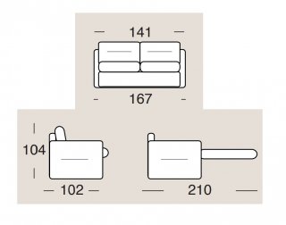 Canapé convertible 2/3 places DELICE ouverture EXPRESS 120*195 cm matelas 17cm