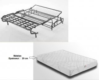 Canapé convertible 2/3 places DELICE ouverture EXPRESS 120*195 cm matelas 20 cm