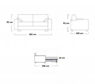 Canapé Convertible ELINE Ouverture Assistée Couchage 140*195 Matelas 16 cm