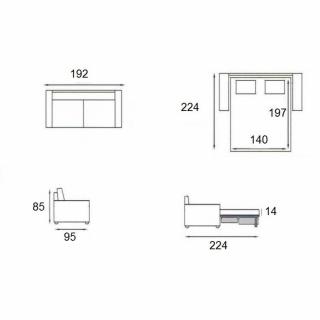 Canapé convertible EXPRESS AMAZONE matelas 140cm comfort BULTEX® 12cm sommier lattes RENATONISI