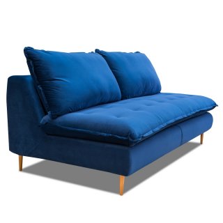 Canapé lit compact 3 places express LISBONNE 160cm sommier à lattes matelas 13cm velours bleu