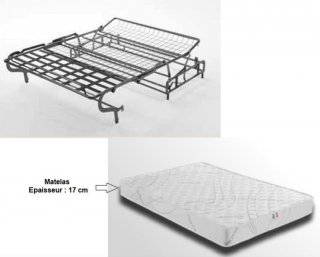 Canapé convertible express ROGER couchage 160 cm matelas 17 cm