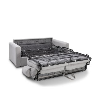 Canapé convertible express TOULOUSE 140 cm matelas 16 cm tissu tweed bleu paon