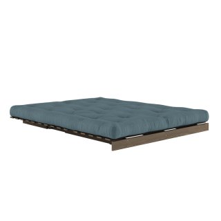 Canapé convertible futon ROOTS pin carob brown matelas petrol blue couchage 160*200 cm