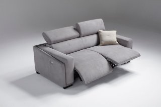 Canapé convertible lit et relax ABIGAIL couchage 100 cm cuir gris 