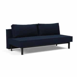 INNOVATION LIVING  Canapé design SLY convertible lit 140*200 cm pieds métal noir, tissu Mixed Dance Blue