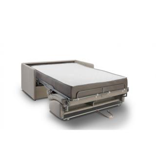 Canapé lit express COLOSSE couchage 120 cm matelas épaisseur 22 cm à mémoire de forme velours gris silver