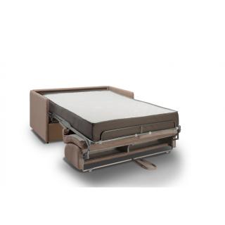 Canapé lit express COLOSSE couchage 120 cm matelas épaisseur 22 cm à mémoire de forme velours taupe