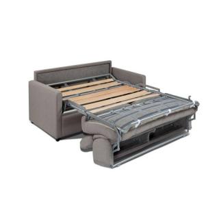 Canapé convertible express VOLOUTO matelas 140cm comfort BULTEX® 16cm sommier lattes RENATONISI velours bleu