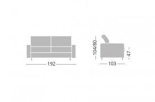 Canapé fixe ATLANTIDE 3 places assise tissu Maracaibo piqué