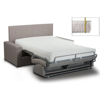 Canapé lit NORMANDIE 140cm CanapExpress  lattes matelas mémory  22cm tête de lit intégrée