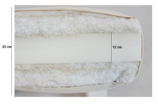 Canapé convertible futon SENZA pin naturel tissu lin couchage 90 cm.