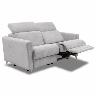 Canapé 2 places 2 relax électrique WAGRAM avec système zéro wall tweed Fashion 15 gris clair OUTLET