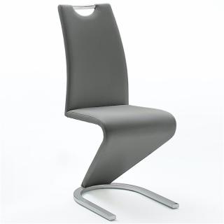 Lot de 2 chaises ALBI tissu gris avec piètement tube chrome